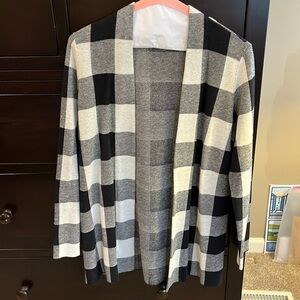 Talbots plaid sweater blazer, size Mp.